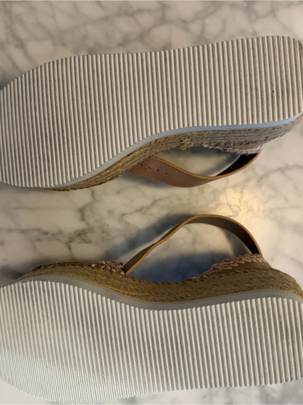 Classic Tan Espadrille Wedge Sandals with Ankle Strap - Offers Welcome!